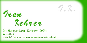iren kehrer business card