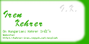 iren kehrer business card